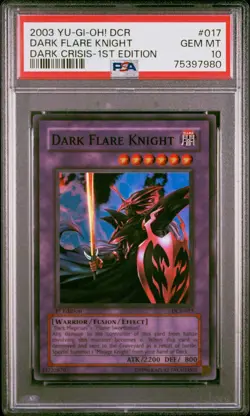YUGIOH PSA 10 2003 Dark Flare Knight DCR-017 Super Rare 1st Edition *7980 - Image 1
