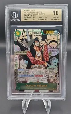 2026 One Piece DRACULE MIHAWK MANGA BGS 10 PRISTINE GOLD LABEL OP14-119 - Image 1