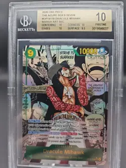 2026 One Piece DRACULE MIHAWK MANGA BGS 10 PRISTINE GOLD LABEL OP14-119 - Image 3