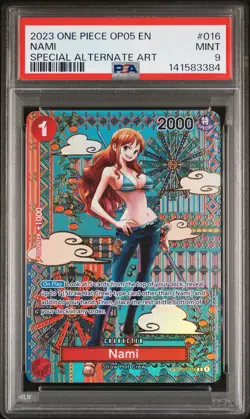 2023 ONE PIECE OP05-AWAKENING OF THE NEW ERA SPECIAL ALTERNATE ART NAMI PSA 9 - Image 1