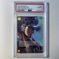 One Piece Trafalgar Law SP OP01-047 PSA 10 English OP04 Kingdoms of Intrigue SR - Image 1