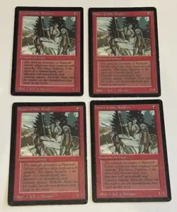 Vintage MTG Magic Beta English Card Lot: X4 MONS’S GOBLIN RAIDERS - LP-NM - Image 1