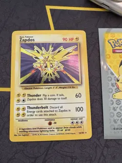 Pokemon Card Zapdos 16/102 Base Set Holo Rare 066🔥MP🔥 - Image 1