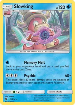Slowking 55/214 Rare SM - Lost Thunder Pokemon Card - Image 1
