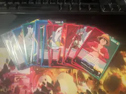 One Piece Leader Card Lot Of 20+ Luffy Law Nami Romance Dawn Cards - Image 1