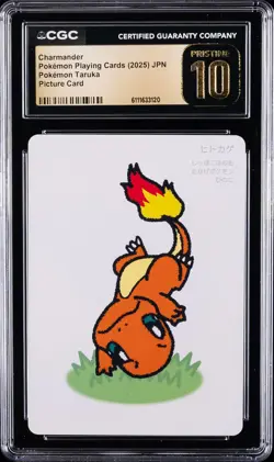 2025 POKEMON PLAYING CARDS JPN POKEMON TARUKA CHARMANDER CGC 10 PRISTINE - Image 1