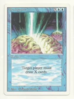 MTG REVISED: 1x NM- Braingeyser Magic the Gathering Player Must Draw X Card(s) - Image 1
