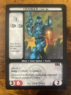 Battletech CCG TCG Card Game Rare Counterstrike Charger CGR-3K - Image 1
