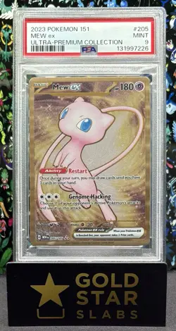 PSA 9 Pokemon 2023 SV 151 MEW EN ex Ultra Premium #205/165 (Metal Card) - Image 1