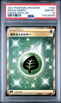 Grass Energy UR 128/100 S8 Fusion Arts Item - Pokemon Card Japanese PSA 10 GEM - Image 1