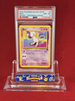 2000 Black Star Promo Pokemon League Mew Card #8 PSA 8 - Image 1