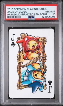2015 POKEMON PLAYING CARDS PRETEND MAGIKARP & GYARADOS JACK OF CLUBS PSA 10 - Image 1
