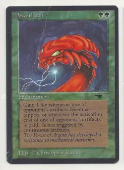MTG ANTIQUITIES 1x LP/Bent Powerleech Magic the Gathering Card Tap Artifact Life - Image 1