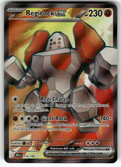 Regirock ex 214/182 SV10: Destined Rivals NM Pokemon Card TCG - Image 1