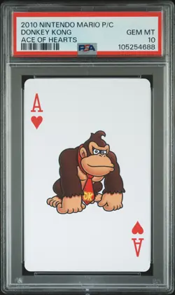 PSA 10 2010 Nintendo Mario Playing Cards Donkey Kong Of Hearts Ace Pop 2 - Image 1