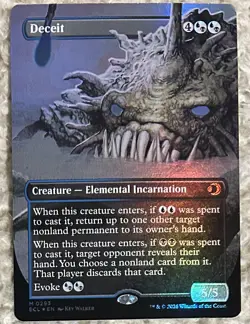 MTG DECEIT FOIL SHOWCASE BORDERLESS MAGIC THE GATHERING MYTHIC RARE Lorwyn - Image 1