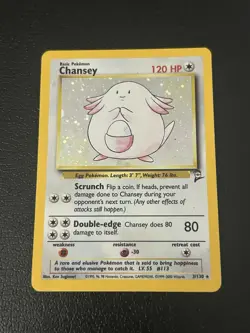 Pokemon Base Set 2 Chansey Holo Rare Card 3/130 MP - Image 1