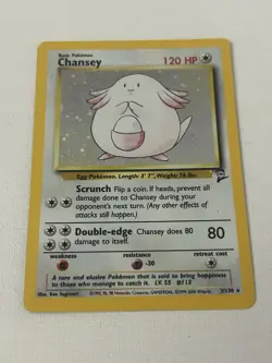 Pokemon Base Set 2 Chansey Holo Rare Card 3/130 MP - Image 3