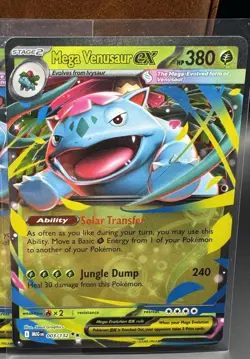 Pokemon Mega Venusaur EX Holo Double Rare Card 003/132 ME01 Mega Evolution NM - Image 1