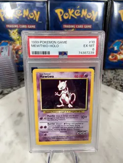 1999 Pokemon Mewtwo Base Set Unlimited English Holo 10/102 PSA 6 EX-MT - Image 4
