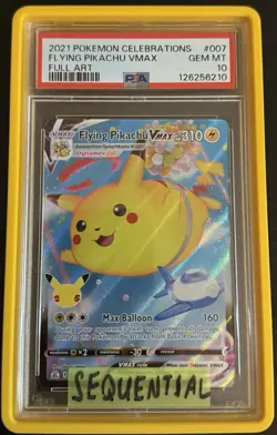 Pokemon Celebrations Flying & Surfing Pikachu VMAX 007 009 PSA 10 Sequential - Image 2