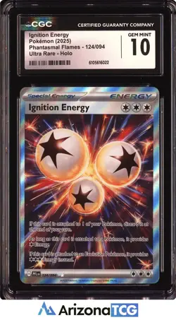 Pokemon 2025 Ignition Energy 124/094 Holo UR Phantasmal Flames GEM MINT CGC 10 - Image 1
