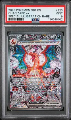 2023 POKEMON OBF EN-OBSIDIAN FLAMES SPECIAL ILLUSTRATION RARE CHARIZARD EX PSA 9 - Image 1