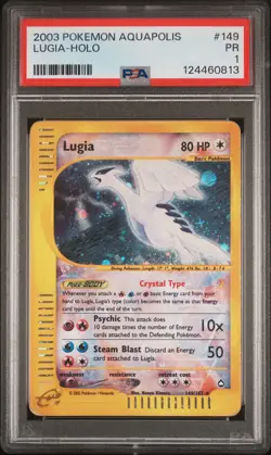 2003 POKEMON AQUAPOLIS #149 LUGIA-HOLO PSA 1 - Image 1
