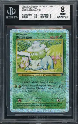 Pokemon BGS 8 NM-MT Legendary Collection Reverse Holo Bulbasaur 68/110 - Image 1
