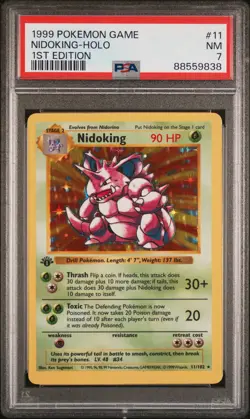 1999 Pokemon Game Nidoking-Holo #11 NM PSA 7 - Image 1