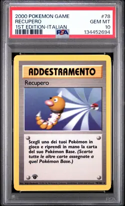 2000 POKEMON GAME 1ST EDITION-ITALIAN #78 RECUPERO PSA 10 - Image 1