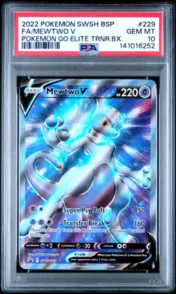 2022 POKEMON SWSH BLACK STAR PROMO #229 FULL ART/MEWTWO V PSA 10 - Image 1