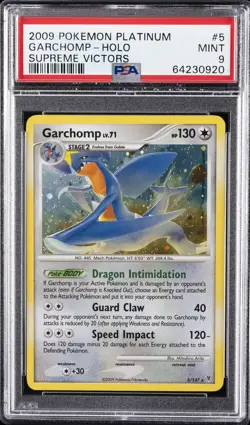 2009 POKEMON PLATINUM SUPREME VICTORS #5 GARCHOMP-HOLO PSA 9 - Image 1