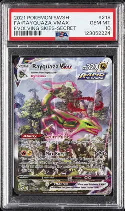 2021 POKEMON SWORD & SHIELD EVOLVING SKIES SECRET FULL ART/RAYQUAZA VMAX PSA 10 - Image 1