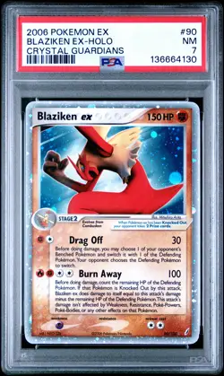 2006 POKEMON EX CRYSTAL GUARDIANS #90 BLAZIKEN EX-HOLO PSA 7 - Image 1