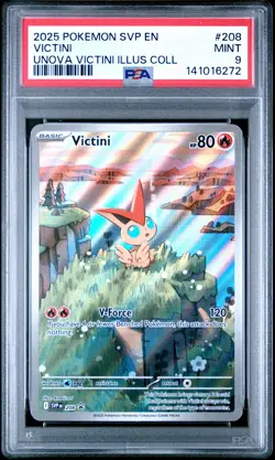 2025 POKEMON SVP PROMO UNOVA VICTINI ILLUSTRATION COLLECTION #208 VICTINI PSA 9 - Image 1