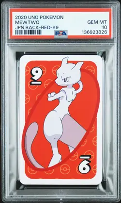 2020 UNO POKEMON JPN BACK-RED-#9 MEWTWO PSA 10 - Image 1
