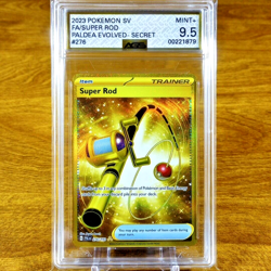 Pokemon Paldea Evolved Trainer Item Super Rod 276/193 AGS Mint+ 9.5 FA Holo 2023 - Image 1