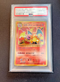 Charizard Holo 011/087 PSA 10 2016 1st Edition 20th Anniversary Pokemon Japanese - Image 1