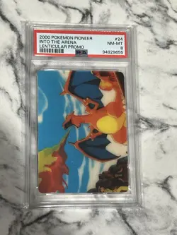 2000 Pokemon Pioneer LENTICULAR PROMO Into The Arena Charizard vintage PSA 8 - Image 1