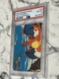 2000 Pokemon Pioneer LENTICULAR PROMO Into The Arena Charizard vintage PSA 8 - Image 2
