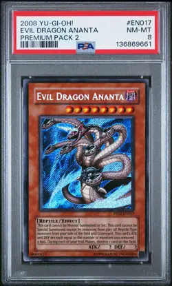 2008 YU-GI-OH! PREMIUM PACK 2 #EN017 EVIL DRAGON ANANTA PSA 8 - Image 1