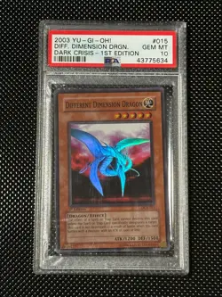 YUGIOH PSA 10 Different Dimension Dragon DCR-015 Super Rare 1st Edition *5634 - Image 1