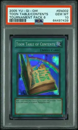 Yugioh PSA 10 2005 Toon Table of Contents TP6-EN002 Super Rare *7439 - Image 1