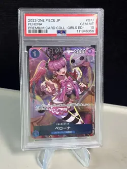 PSA 10 PERONA JAPANESE ONE PIECE 2024 OP01-077 PREMIUM CARD COLL GIRLS ZL13 - Image 1
