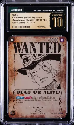 2025 ONE PIECE CARRYING ON HIS WILL JPN #OP13-120 SABO CGC 10 PRISTINE - Image 1