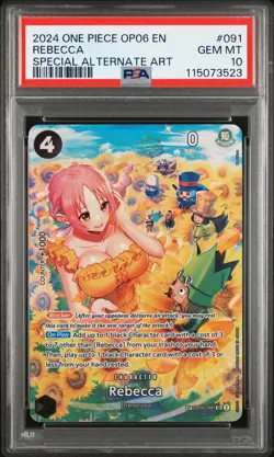 2024 ONE PIECE OP06-WINGS OF THE CAPTAIN SPECIAL ALTERNATE ART REBECCA PSA 10 - Image 1