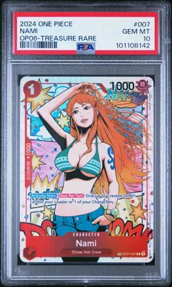 2024 ONE PIECE OP06-WINGS OF THE CAPTAIN TREASURE RARE #007 NAMI PSA 10 - Image 1
