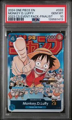 2024 ONE PIECE CHAMP 2023 EVENT PACK FINALIST #033 MONKEY D. LUFFY PSA 10 - Image 1