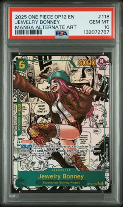 2025 One Piece Jewelry Bonney #118 Manga Alt Art Op12-Legacy of. Master PSA 10 - Image 1